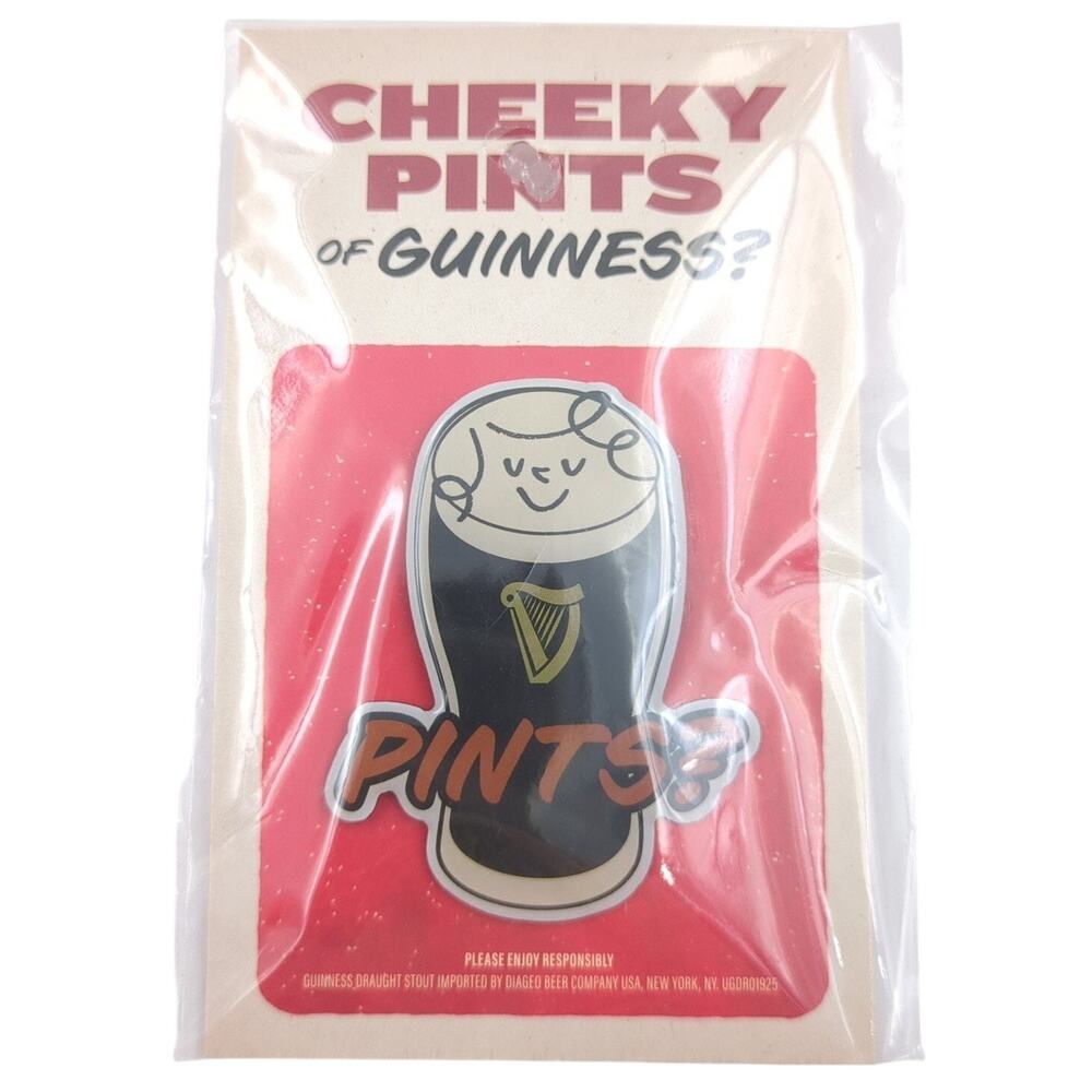 Guinness "Cheeky Pints" Beer Pin Breweriana Collectible New Sealed